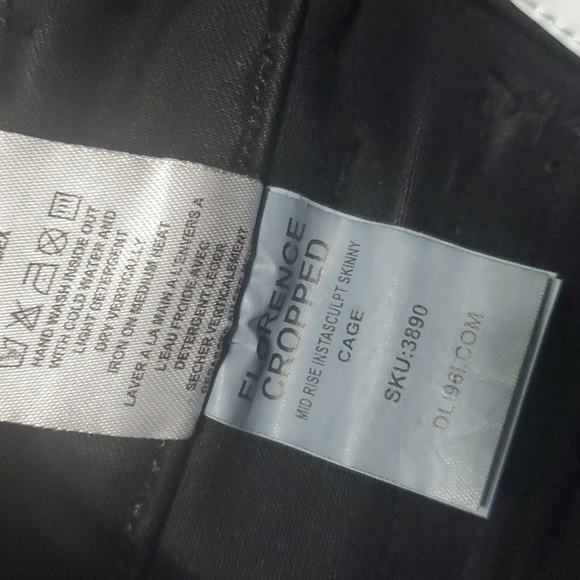 DL1961 pants womens size 27 4 black zipper accents double button cropped skinny - Picture 13 of 15